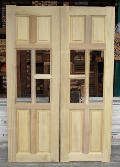 หน้าต่างไม้จัมปาก้า(จำปา) กระจก 3ช่องฟัก 4ช่อง ขนาด 50x110ซม. สามารถผลิตกับไม้ได้ทุกชนิด(ราคาต่อบาน)